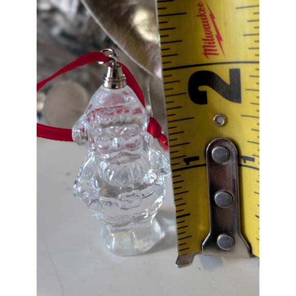 Wallace Lead Crystal Santa Ornament 24% Lead Glass Taiwan 1990s Vintage Holiday - Picture 9 of 9